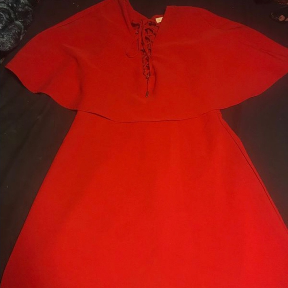 Red cape dress